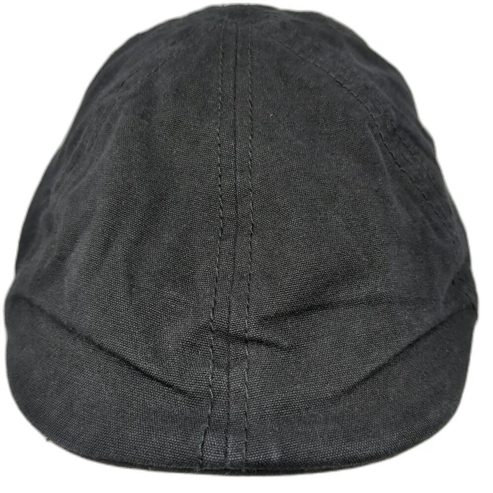 Levi's Newsboy Cap Black M Hat Embossed Leather Patch Cotton Lined Flat Cap